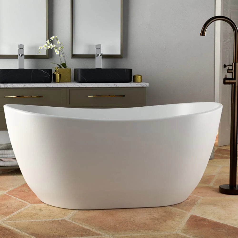 MAGNUS HOME PRODUCTS 56" Bandon Solid Surface Stone Resin Freestanding Tub