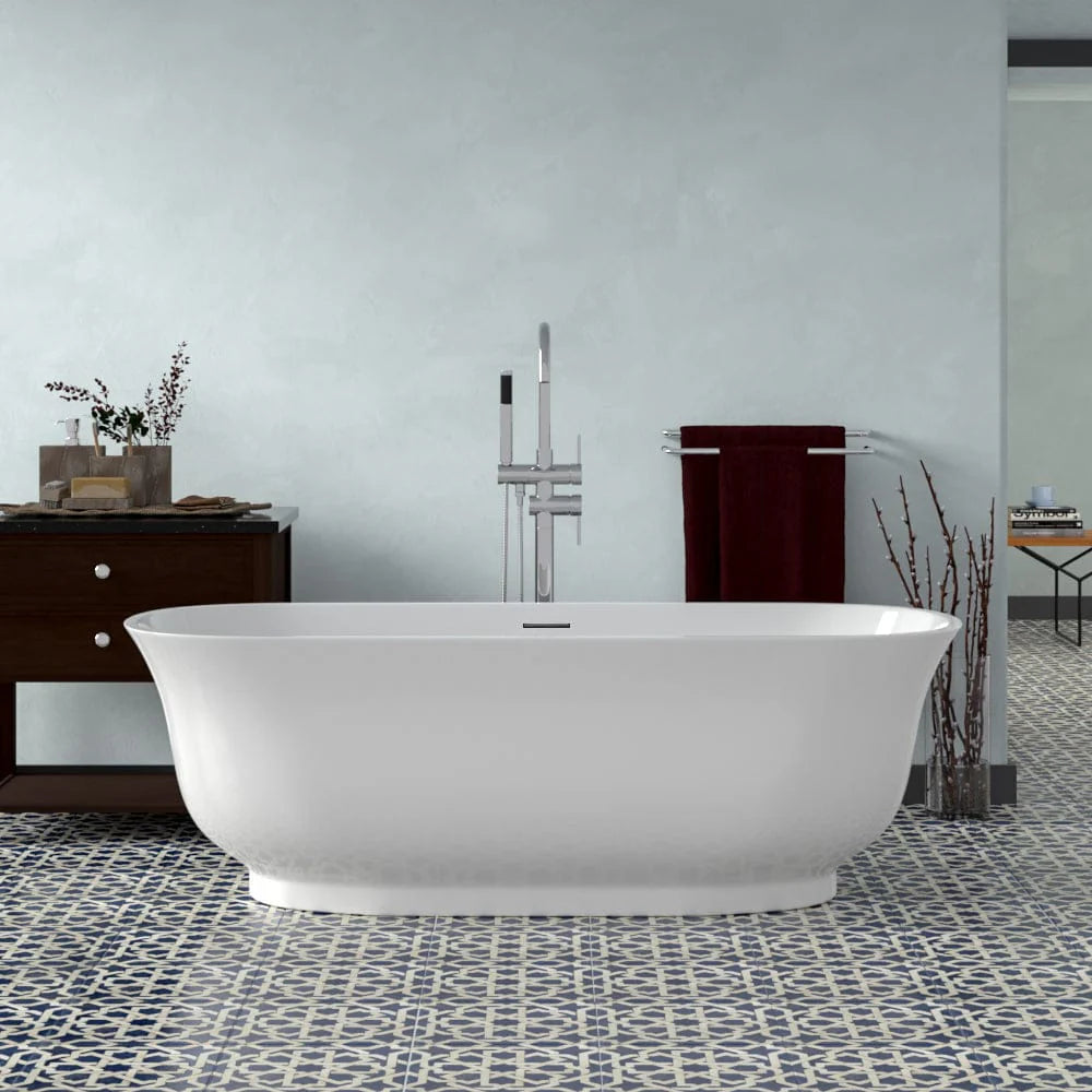 MAGNUS HOME PRODUCTS 71" Extra Wide Burney Acrylic Freestanding Tub with Insulation
