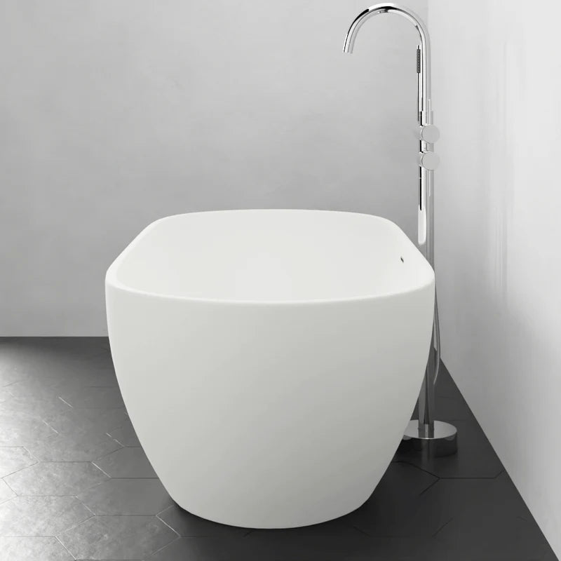 MAGNUS HOME PRODUCTS 63" Algona Solid Surface Stone Resin Freestanding Bathtub