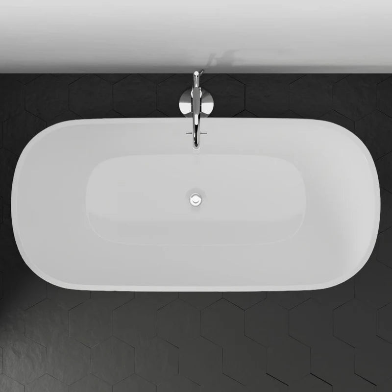 MAGNUS HOME PRODUCTS 71" Extra Wide Burney Acrylic Freestanding Tub with Insulation