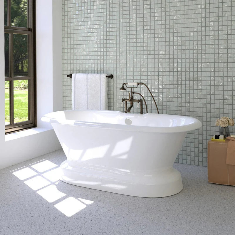 MAGNUS HOME PRODUCTS Ciona Cast Iron Double-Ended Tub with Pedestal
