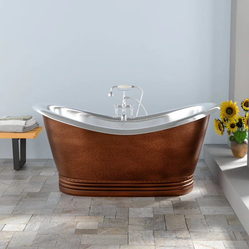 MAGNUS HOME PRODUCTS 66" Findley Copper Double Slipper Pedestal Tub