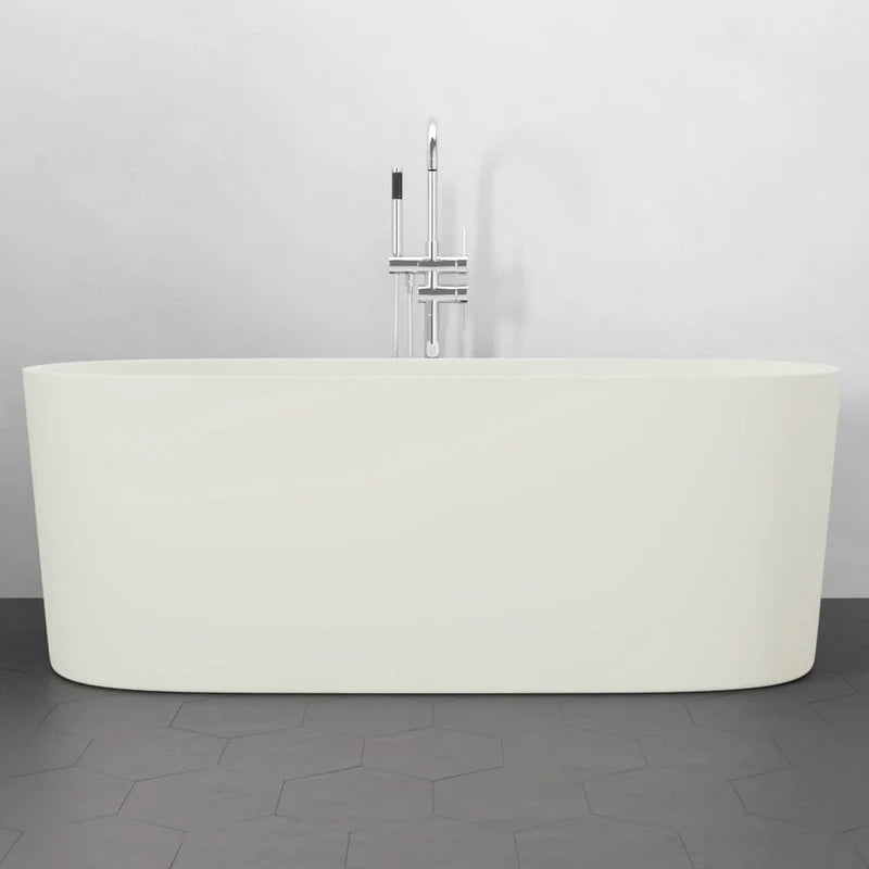 MAGNUS HOME PRODUCTS 67" Fortson Solid Surface Stone Resin Freestanding Bathtub