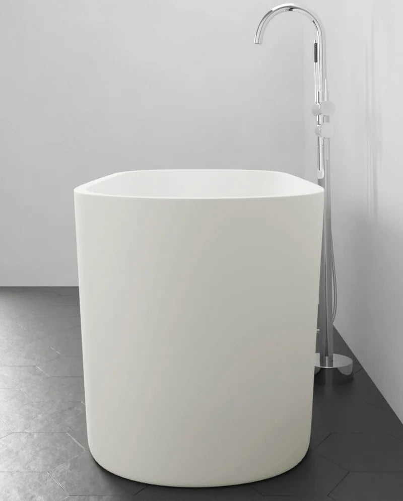 MAGNUS HOME PRODUCTS 67" Fortson Solid Surface Stone Resin Freestanding Bathtub