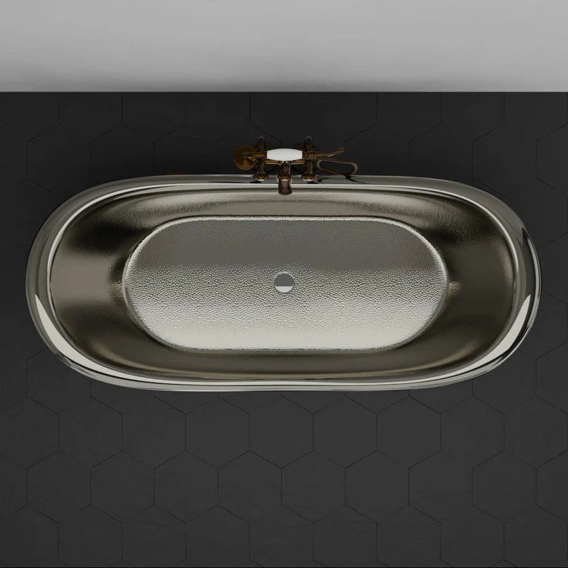 MAGNUS HOME PRODUCTS 72" Francis Double Slipper Copper Pedestal Tub with Rings