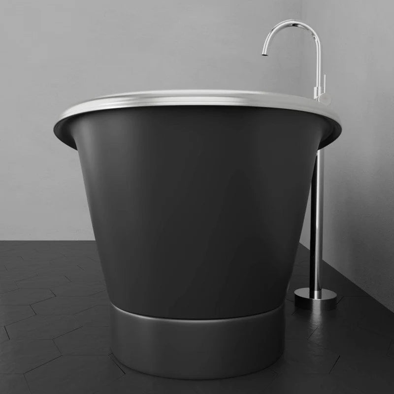MAGNUS HOME PRODUCTS 70" Gibbon Double Slipper Copper Freestanding Tub - Satin Nickel Interior with Black Exterior
