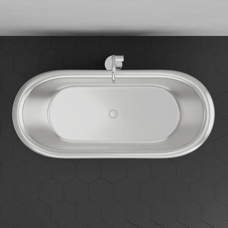 MAGNUS HOME PRODUCTS 70" Gibbon Double Slipper Copper Freestanding Tub - Satin Nickel Interior with Black Exterior