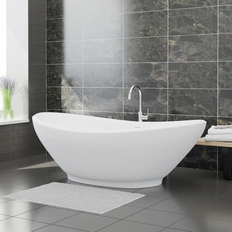 MAGNUS HOME PRODUCTS Hartland Solid Surface Stone Resin Freestanding Bathtub