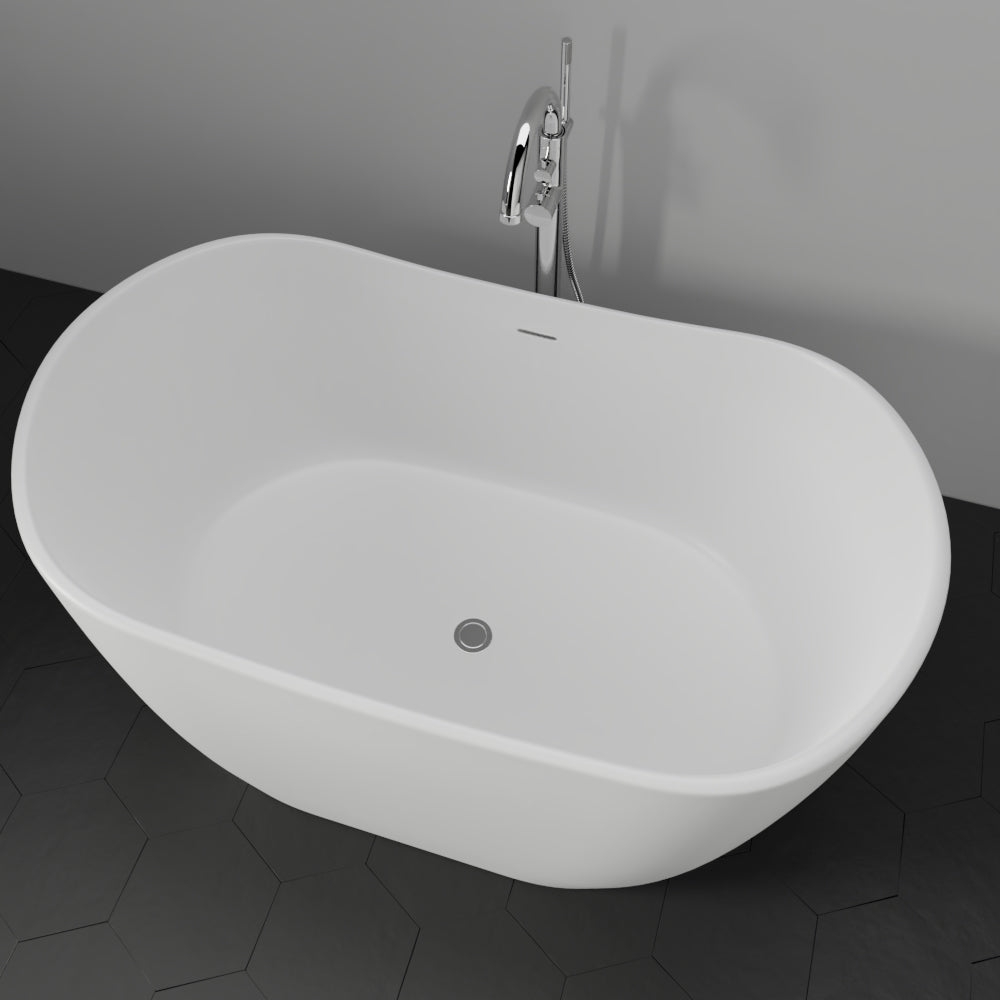 MAGNUS HOME PRODUCTS 64" Lorane Solid Surface Stone Resin Freestanding Tub