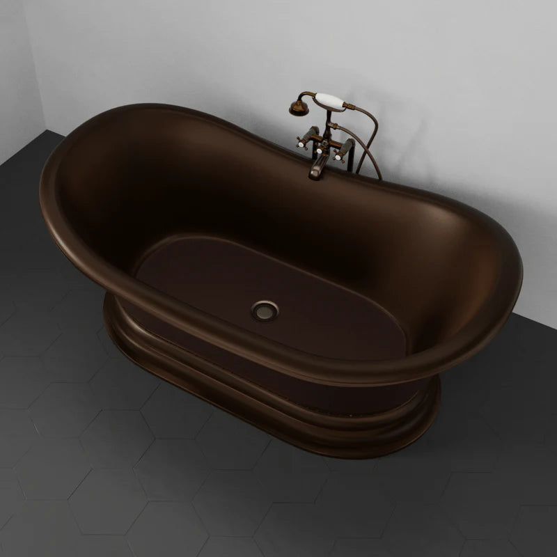 MAGNUS HOME PRODUCTS 66" Lutts Copper Double-Slipper Roll-Top Pedestal Tub