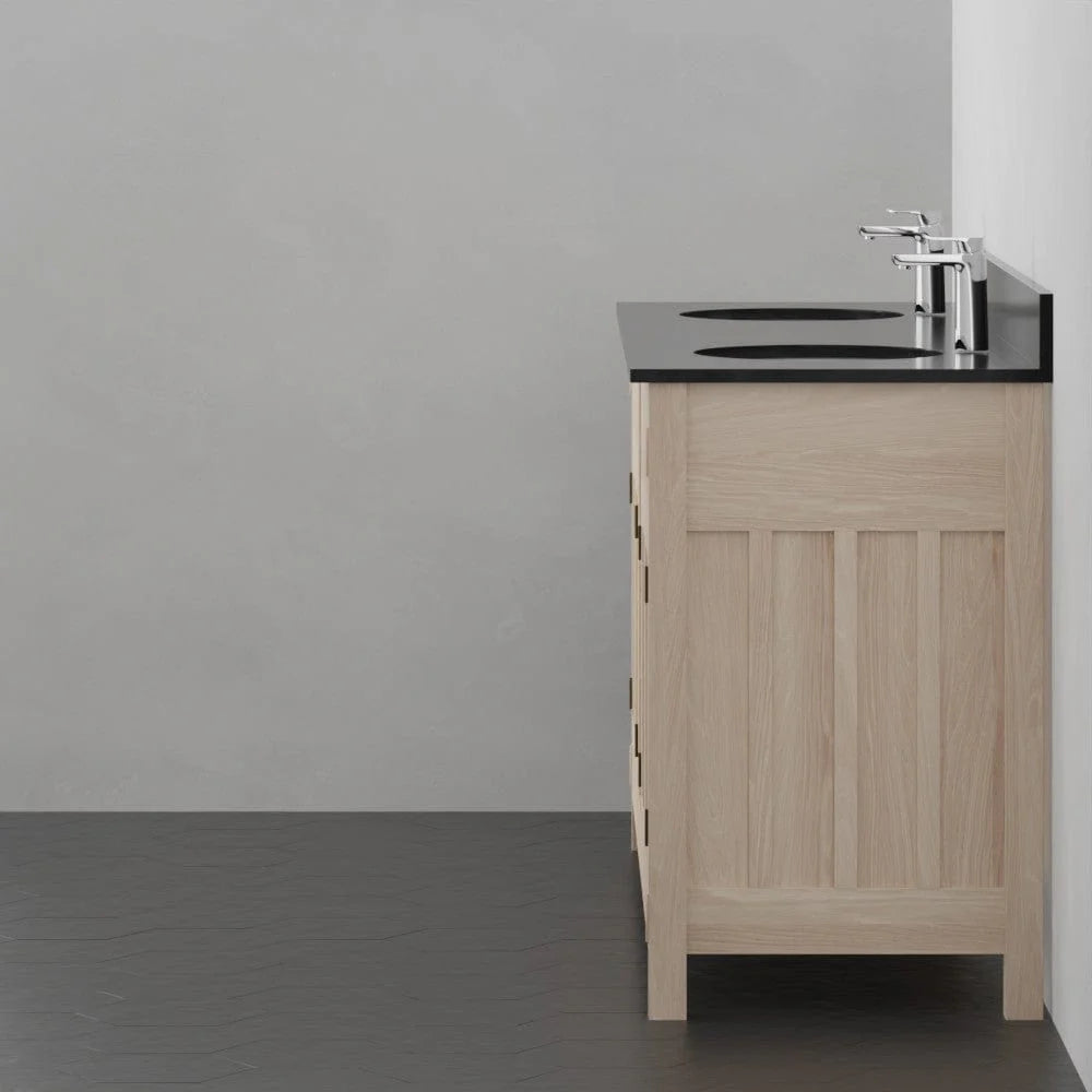 MAGNUS HOME PRODUCTS 72" Mission Unfinished Red Oak Double Vanity for Undermount Sinks - 34" Height