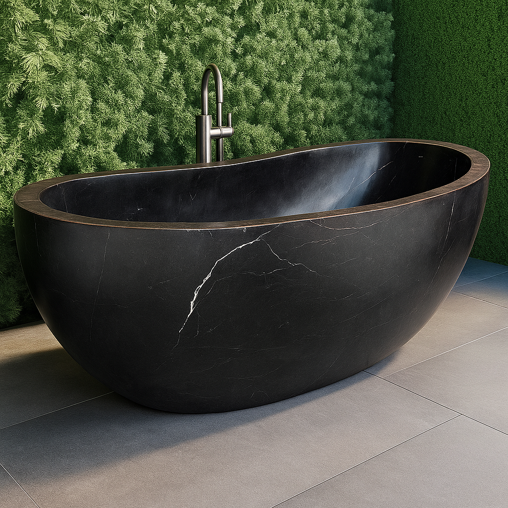 ObsidianStone Seraph Noir Freestanding Bath Tub