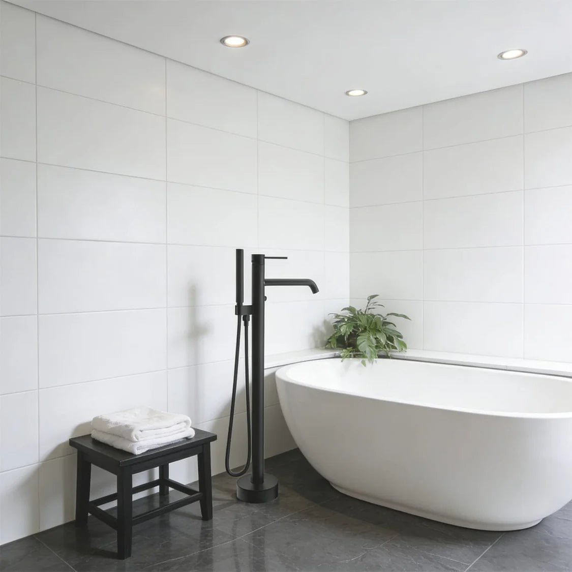 MAGNUS HOME PRODUCTS Nisshin High Flow Freestanding Tub Faucet with Hand Shower