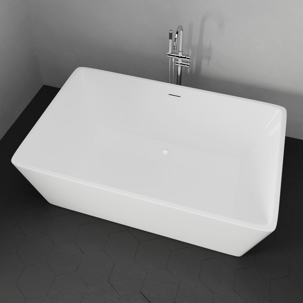 MAGNUS HOME PRODUCTS Asher Acrylic Rectangular Freestanding Tub With Insulation