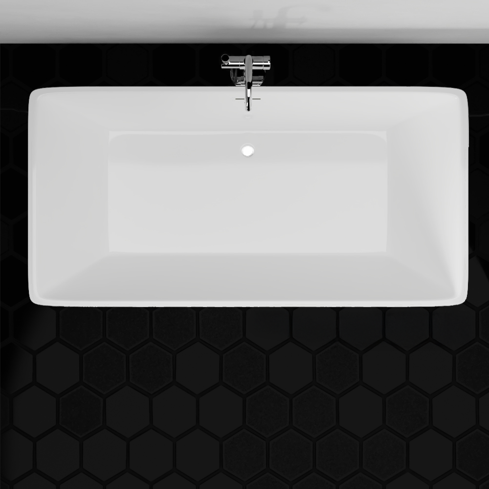 MAGNUS HOME PRODUCTS Asher Acrylic Rectangular Freestanding Tub With Insulation