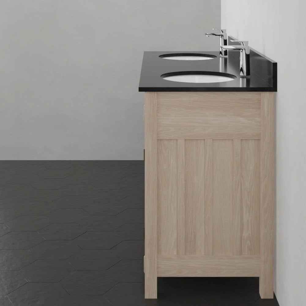 MAGNUS HOME PRODUCTS 72" Mission Unfinished Red Oak Double Vanity for Undermount Sinks - 34" Height