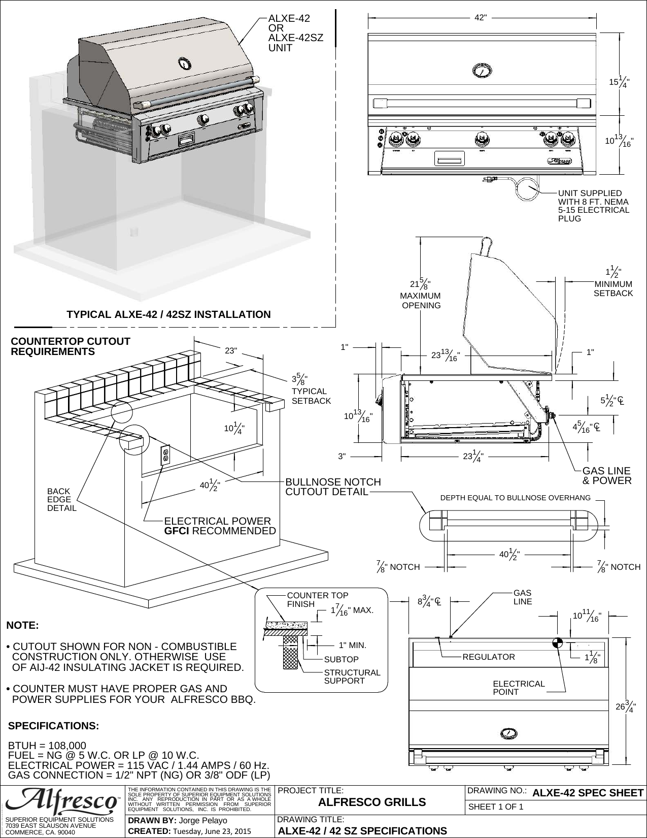Alfresco ALXE 42" Luxury Built-In Gas Grill