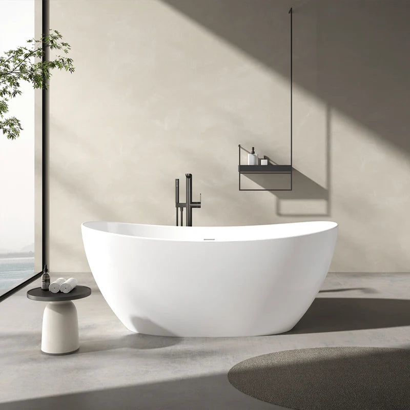 MAGNUS HOME PRODUCTS 72" Bandon Solid Surface Stone Resin Freestanding Tub - Matte