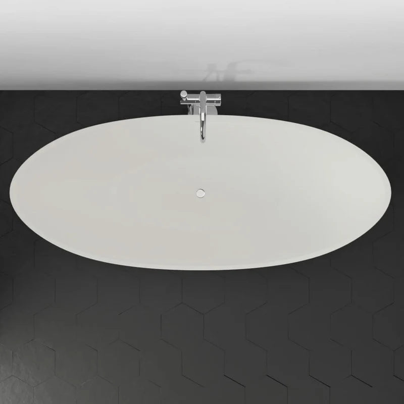 MAGNUS HOME PRODUCTS 74" Bombay Solid Surface Stone Resin Freestanding Double-Slipper Bathtub