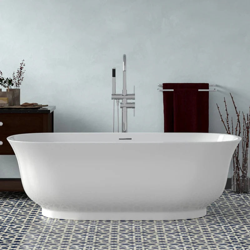 MAGNUS HOME PRODUCTS 71" Extra Wide Burney Acrylic Freestanding Tub with Insulation