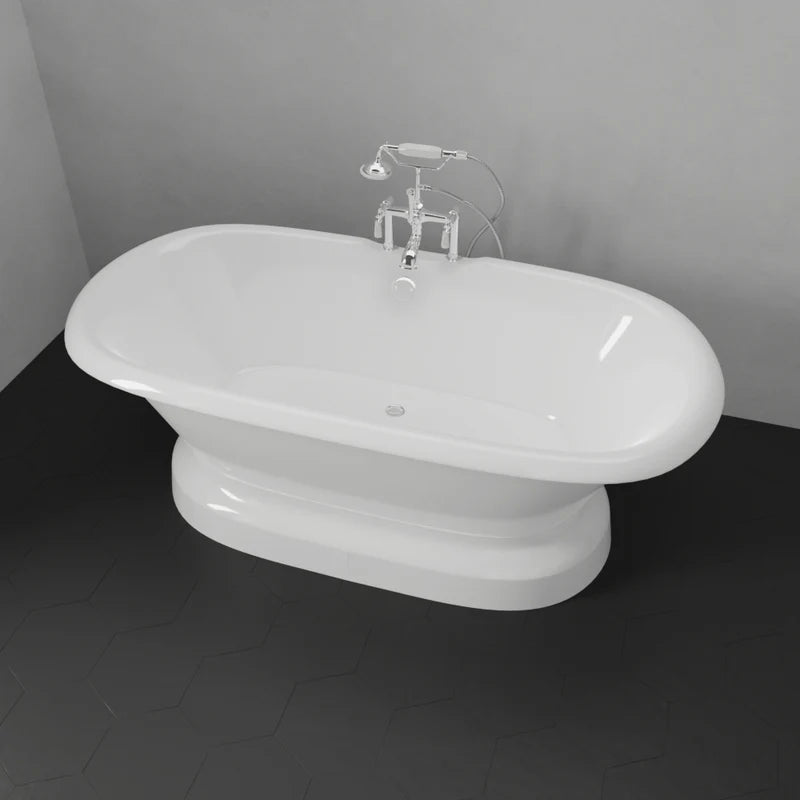 MAGNUS HOME PRODUCTS Ciona Cast Iron Double-Ended Tub with Pedestal
