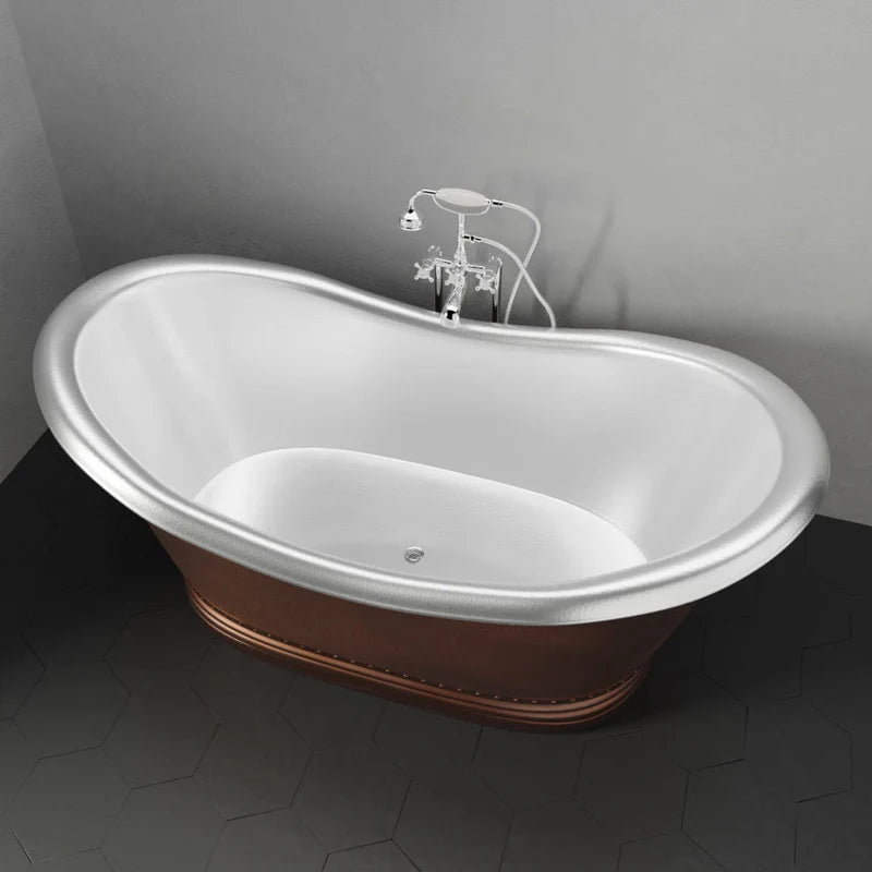 MAGNUS HOME PRODUCTS 66" Findley Copper Double Slipper Pedestal Tub