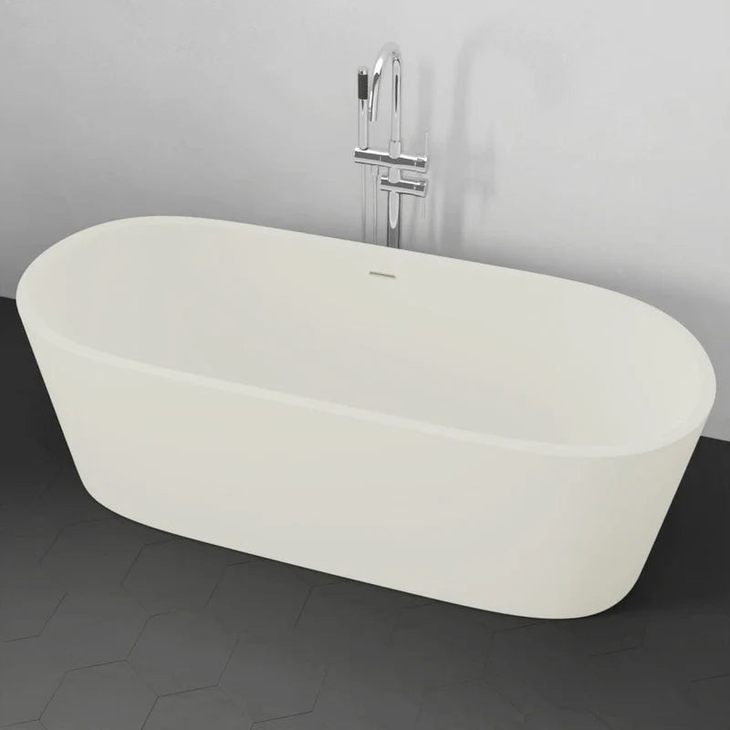 MAGNUS HOME PRODUCTS 67" Fortson Solid Surface Stone Resin Freestanding Bathtub