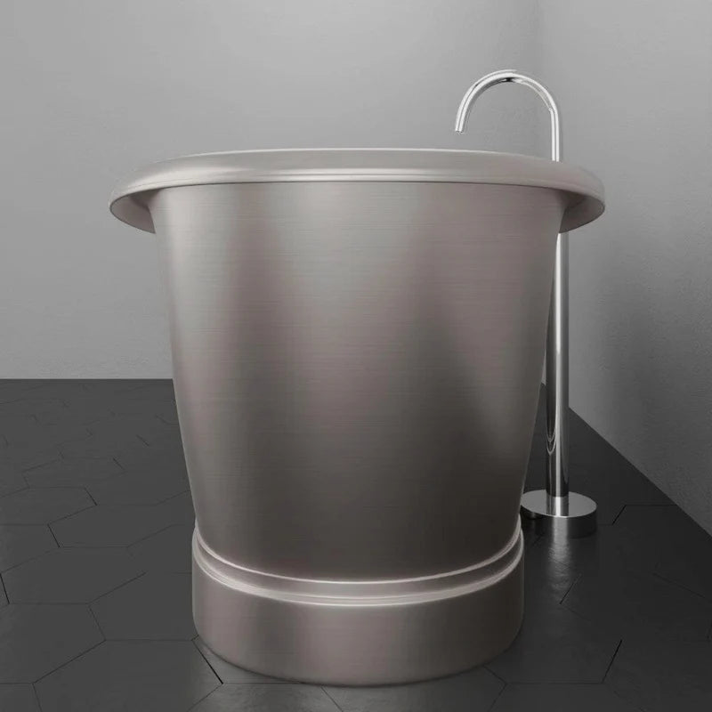 MAGNUS HOME PRODUCTS 66" Heis Double Slipper Copper Pedestal Tub - Satin Nickel