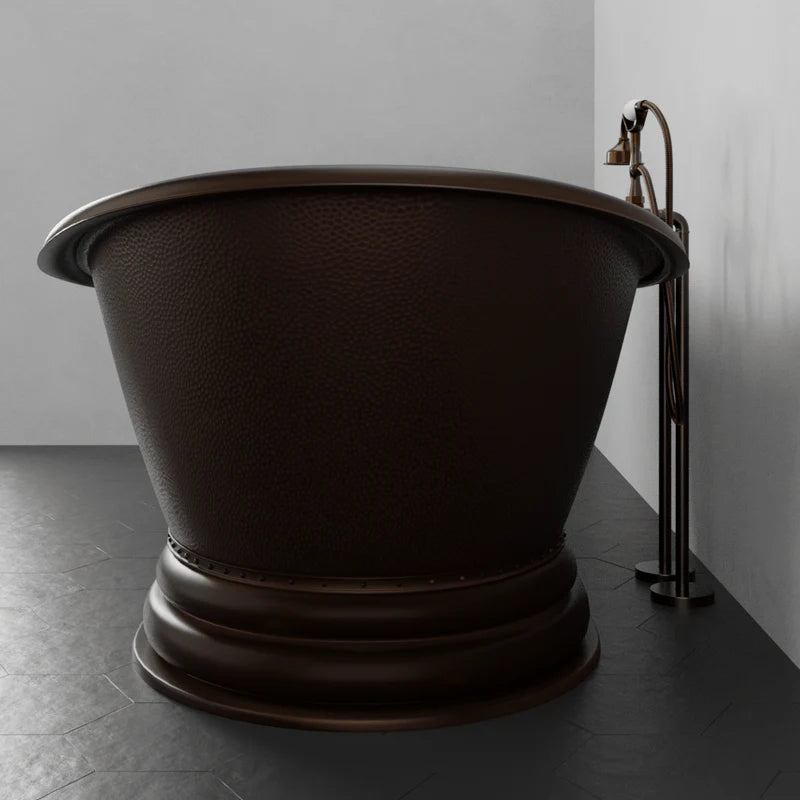 MAGNUS HOME PRODUCTS 66" Lutts Copper Double-Slipper Roll-Top Pedestal Tub