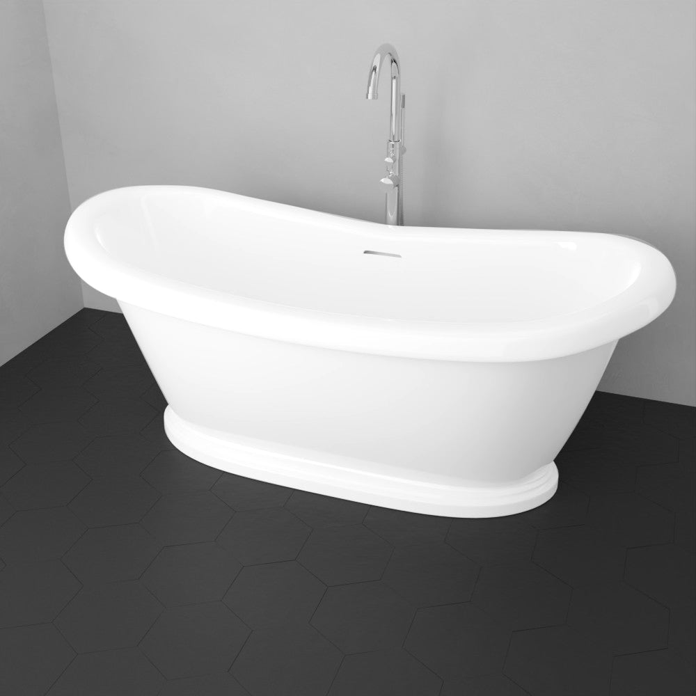 MAGNUS HOME PRODUCTS Morehead Acrylic Double-Slipper Pedestal Tub With Insulation