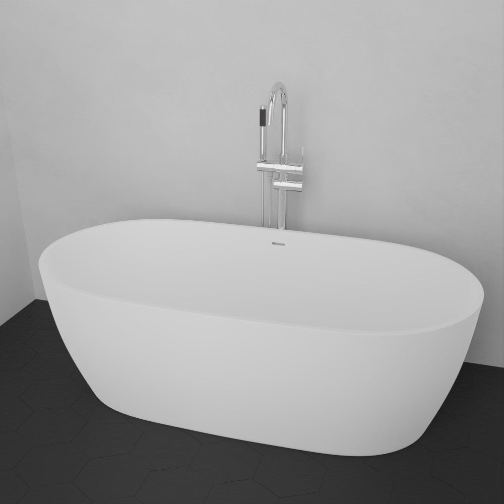 MAGNUS HOME PRODUCTS 66" Resto Solid Surface Stone Resin Freestanding Bathtub