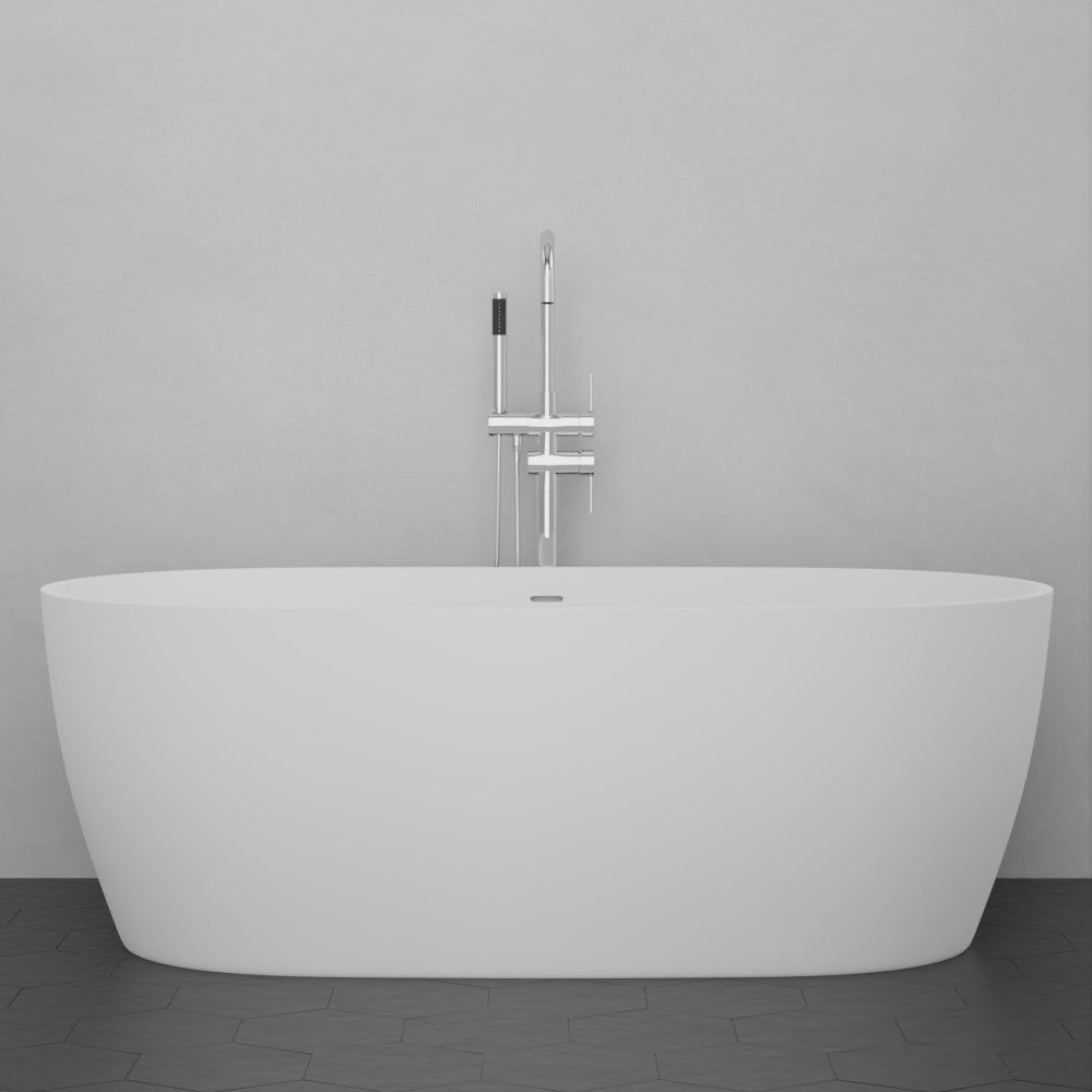 MAGNUS HOME PRODUCTS 66" Resto Solid Surface Stone Resin Freestanding Bathtub