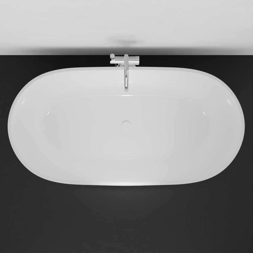 MAGNUS HOME PRODUCTS 66" Resto Solid Surface Stone Resin Freestanding Bathtub